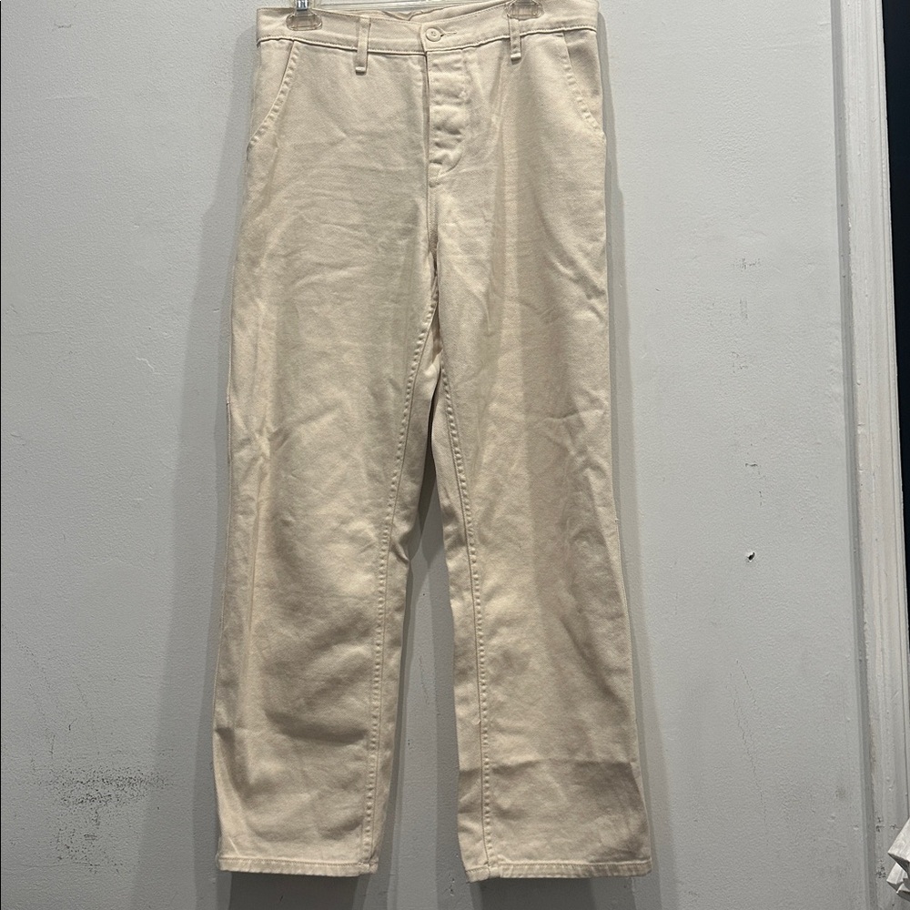 NSF Off-White cream jeans pants button fly straight leg size 28 classic 90s